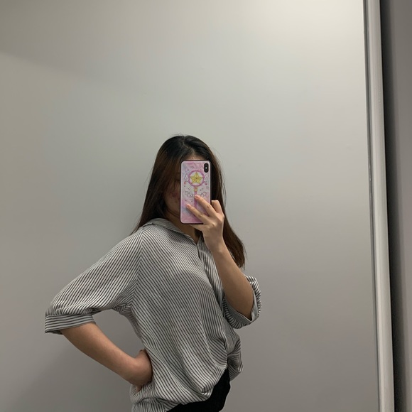 Short sleeve stripped blouse - Picture 5 of 6